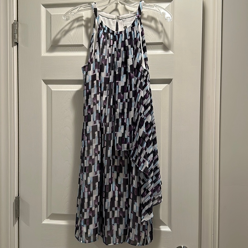 Multicolor-purple teal a line sundress. White House Black Market